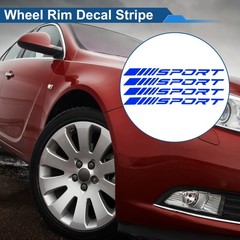 4 Pcs Square Wheel Rim Decal Stripe Reflective Wheel Decals Stickers Blue PET