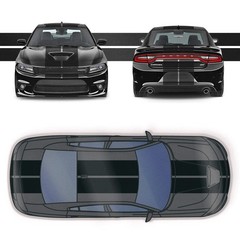 Dual 12″ Racing Stripes Self Healing Vinyl fits Dodge Charger SRT 2012 to 2023