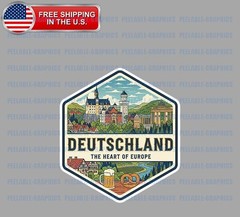 Germany Deutschland Country Bumper Vinyl Decal Sticker Souvenir Travel Map A