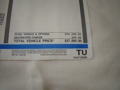 2002 Chevrolet Trailblazer LTZ 4 WD Original Factory Window Sticker