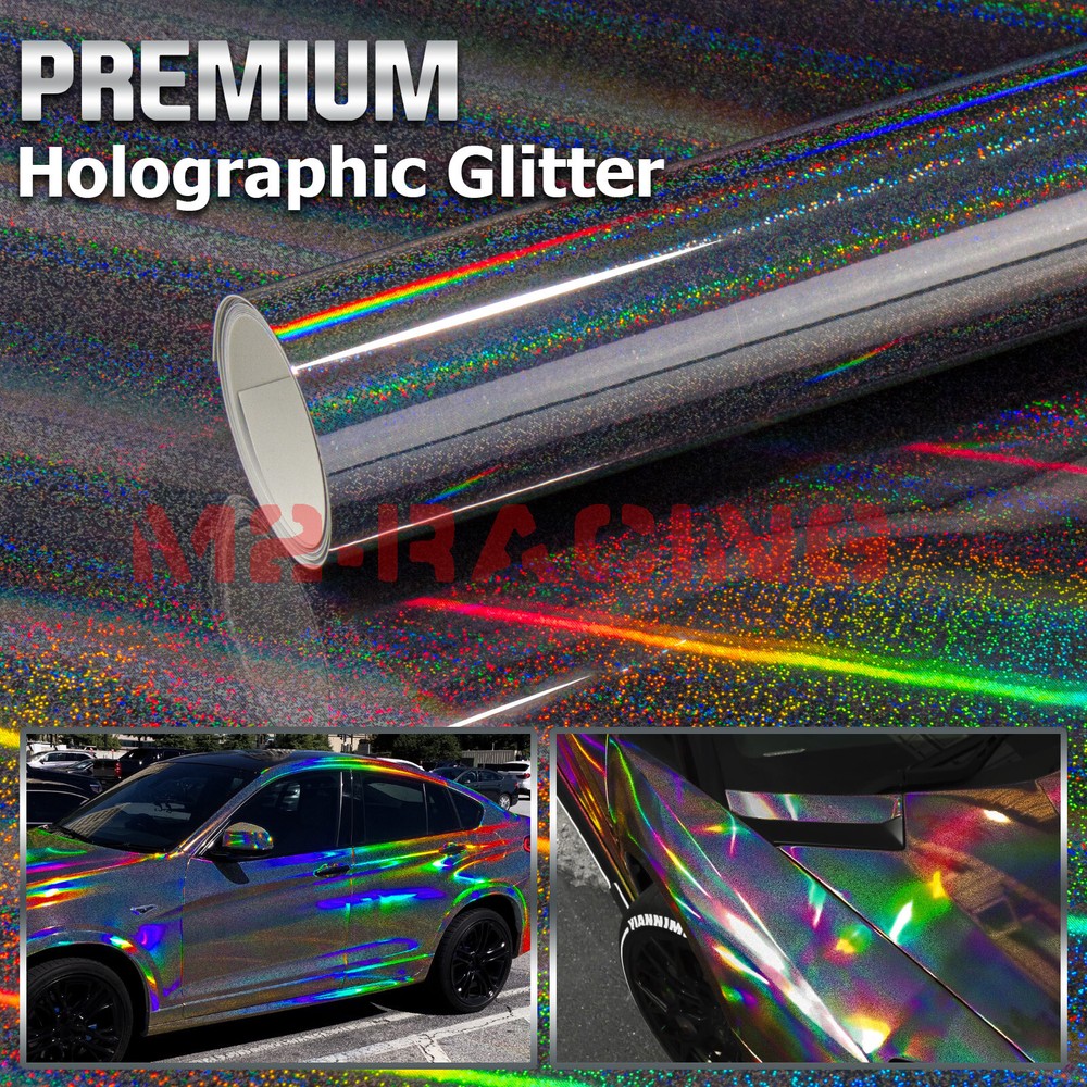 Holographic Glitter Rainbow Chrome Car Vehicle Vinyl Wrap Sticker Decal Sheet