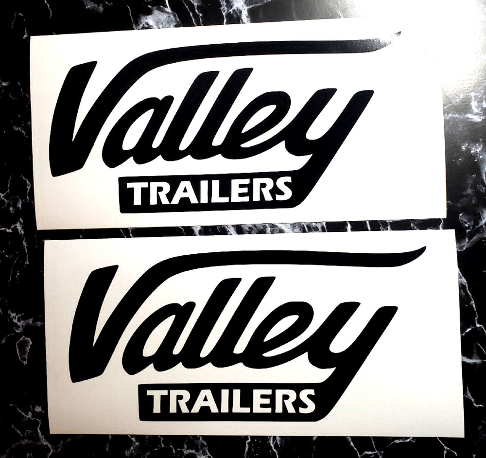 VALLEY TRAILER Decals Sticker Gloss BLACK 12″ (2) Fast USA!