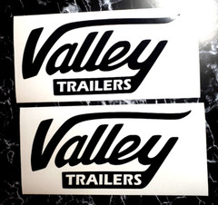 VALLEY TRAILER Decals Sticker Gloss BLACK 12″ (2) Fast USA!