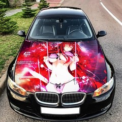 Sexy Girl Anime Hood Wrap Decal Vinyl Sticker Graphic Rias Fit any Car Truck