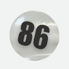 Pair of 12″ Magnetic Race Car Number 86 Circular Magnet