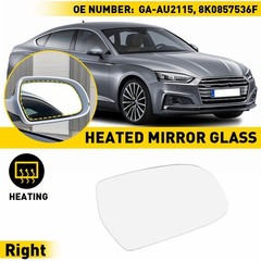 1/2Set Mirror Glass w/ Backing Heated Right Side RH 8K0857536F for Audi A5 A3 S5