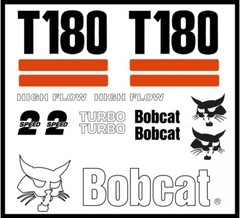 DECAL KIT for Bobcat skidsteer T180 track loader decals Stickers .