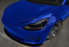 PET Damascus Steel Forged Gloss Royal Blue Car Vinyl Wrap Decal Sticker Film