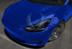 PET Damascus Steel Forged Gloss Royal Blue Car Vinyl Wrap Decal Sticker Film