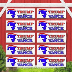 TRUMP VANCE 2024 Bumper Sticker | Vinyl | Water-resistant TRUMP STAR