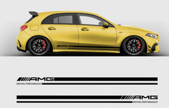 Mercedes Benz Side Stripes Vinyl Graphics Both Sides Decals A Class AMG