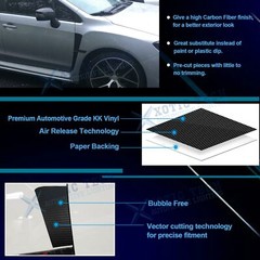 Carbon Fiber Texture Upper Lower Sider Air Flow Fender Decal For WRX STI 2015-up