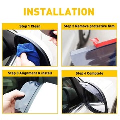 2/4X Rear Rain Mirror View Board Eyebrow Sun Guard Visor Car Accessories Black S