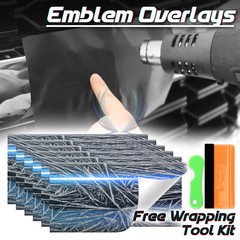 PET Glazed Arctic Shard Vinyl Wrap For GMC Bowtie Emblem Overlay Sheet Decal