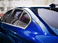 ESSMO PET Chrome Checker Carbon Fiber Gloss Blue Vinyl Wrap Film Decal Sticker