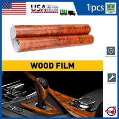 DIY Car Interior Sticker Wood Grain Textured Glossy Vinyl Wrap Decal Sheet Film