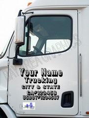 TRUCK DOOR COMMERCIAL DECALS CUSTOM TEXT OUTLINE /ONE COLOR OUTDOOR VINYL X2*