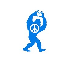 Bigfoot peace love Vinyl Decal for Vehicle Windows Laptops any smooth surface