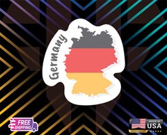 GERMANY FLAG MAP EUROPE USA STICKER DECAL LMNTED VINYL LAPTOP FREE GIFT