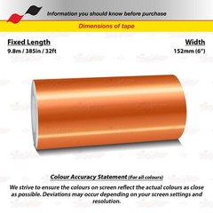 CHROME BURNT-ORANGE 6″ 152mm PIN STRIPE Car Striping TAPE Decal Vinyl Sticker