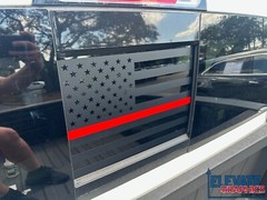 2019-2024 For Ram 1500 Decals Rear Window Ripped Flag Graphics
