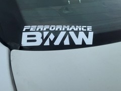 🏁 BMW Performance Vinyl Decal – Car Sticker for Enthusiasts Matte White
