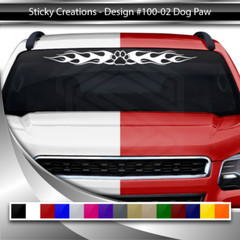 100-02 DOG PAW PRINT Windshield Decal Window Sticker Vinyl Graphic Dog Lover