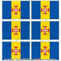 MADEIRA Flag PORTUGAL 40mm (1.6″) Vinyl Bumper Stickers Decals x6