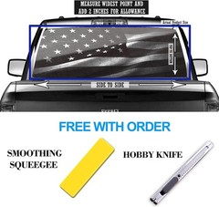 Universal Fit American Flag Truck Window Sticker – 66″ x 20″ Waterproof Design