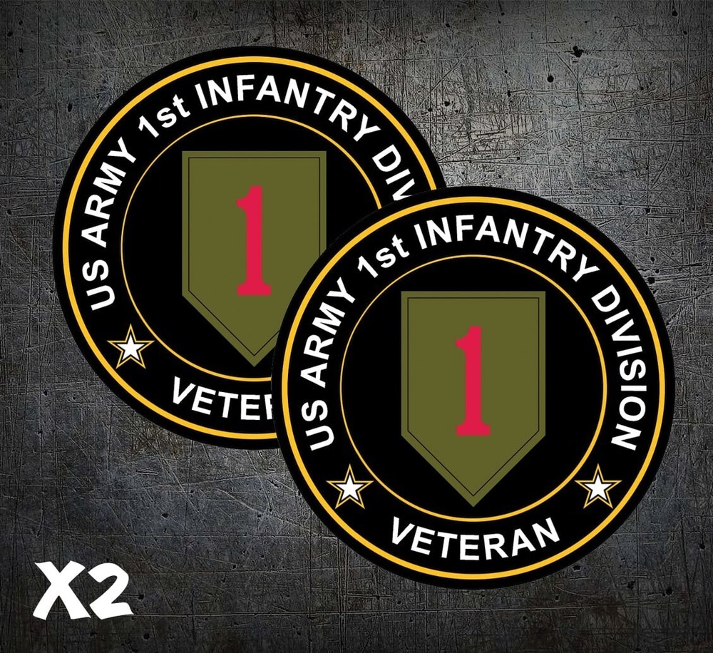 1st Infantry Division Veteran 4in BIG RED ONE ARMY WW2 Vietnam War Sticker Decal