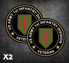 1st Infantry Division Veteran 4in BIG RED ONE ARMY WW2 Vietnam War Sticker Decal