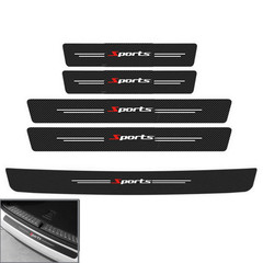 Car Door Scuff Sill Cover Panel Step Trunk Protector Carbon Fiber Look Sticker