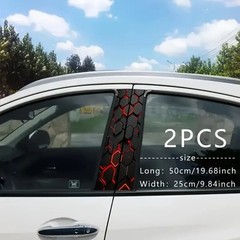 2pcs Durable PVC Car Stickers Plaid Pattern Waterproof Scratch-Resistant Decals