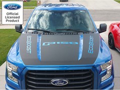 2015-2020 Ford F-150 Hood Blackout W/ Ecoboost Vinyl Graphics Decal Stripes F150