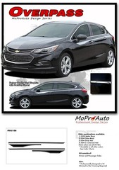 2016-2019 Chevy Cruze Upper Door Stripes Vinyl Graphic OVERPASS Decals Kit