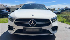Gloss Red AMG Front Grille Mesh Badge Mercedes Benz A C CLA Emblem Decal