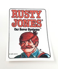 Vintage Rusty Jones Auto Rust Protection Window Cling (3M vinyl reproduction)
