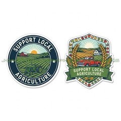 Support Local Agriculture Farms Vinyl Decal Sticker Farming Food 2 Pack C
