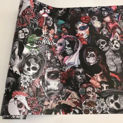 Sticker Bomb Vinyl Wrap Adhesive Cartoon Skull JDM Racing Printed Wrapping Film