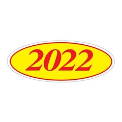 EZ-Line Car Dealer Oval Model Year Stickers Large Windshield Stickers Red Yellow