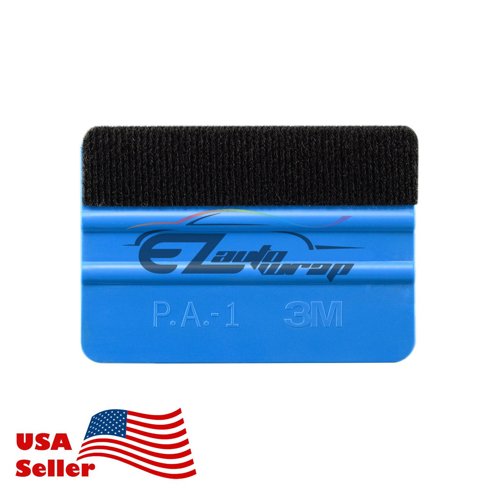 3M Blue Plastic Felt Edge Squeegee Car Vinyl Wrap Application Tool Scraper Decal