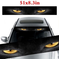 Car Front Windshield Sticker Sunshade Decal Yellow Eye Leopard Trim 130cm*21cm