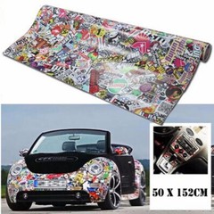 Cartoon Graffiti Graphics Style Car Body Sticker Decor DIY Bomb Wrap Sheet Decal