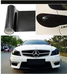Gloss Dark Black Film Smoke Tint Lens Vinyl Wrap For Headlight Taillight