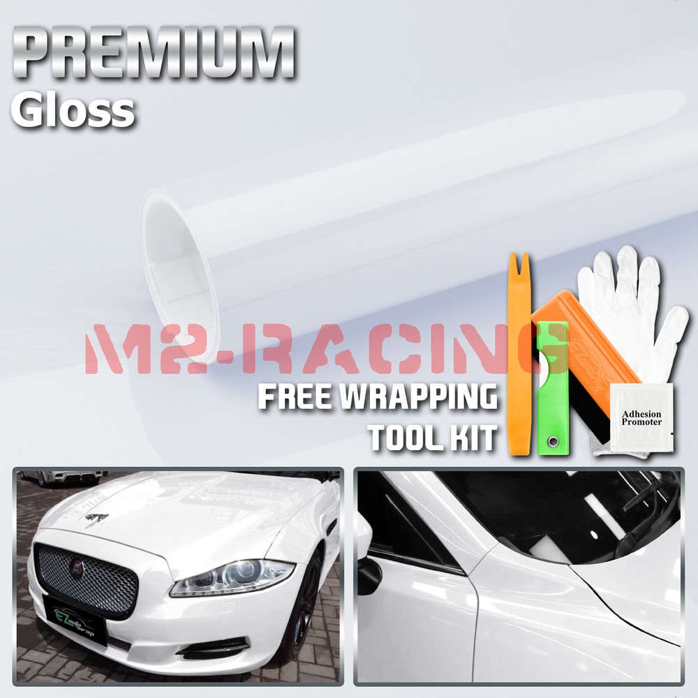 Gloss White Glossy Vinyl Car Wrap Sticker Decal Sheet Film DIY Bubble Free