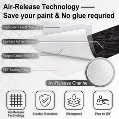 Lypumso Gloss Forged Carbon Fiber Vinyl Wrap Tape 2″ x 30ft with Tool Kit fo…