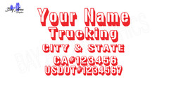 TRUCK DOOR COMMERCIAL DECALS CUSTOM TEXT OUTLINE /ONE COLOR OUTDOOR VINYL X2*