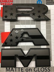 RAM 1500 DT Grill Emblem Decal 19 20 21 2022 2023 2024 SOLID COLORS & USA DESIGN