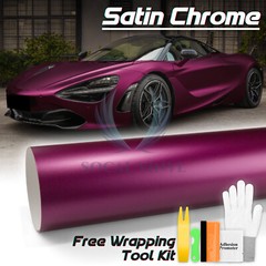 Satin Chrome Magenta Purple Matte Metallic Car Vinyl Wrap Sticker Sheet Film DIY