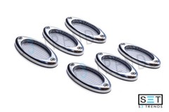 6PC Chrome Silver Carbon Port Hole Side Fender Air Vent Accent Car Truck SUV USA